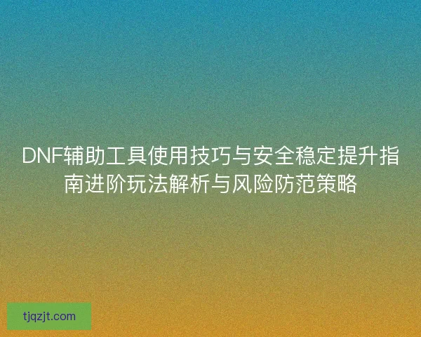 DNF辅助工具使用技巧与安全稳定提升指南进阶玩法解析与风险防范策略